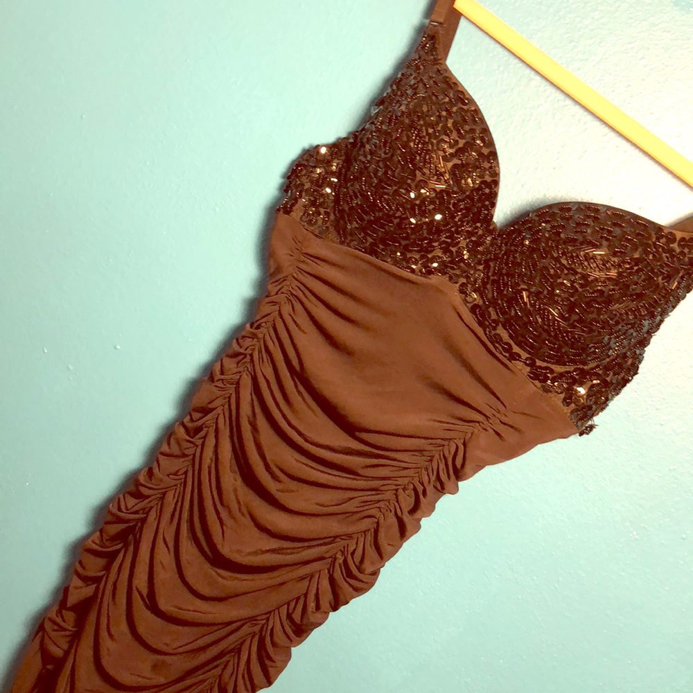 Arden B black sequin mink dress